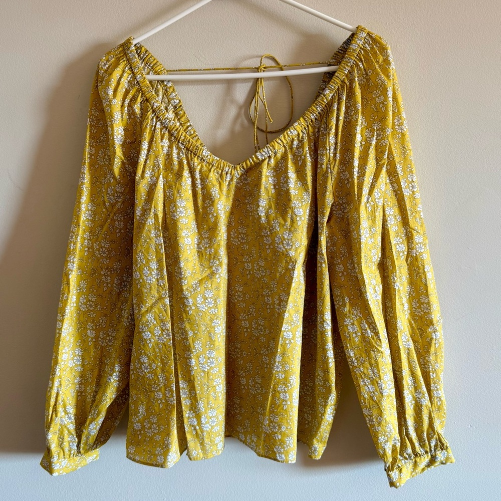 NWT J. Crew x Liberty of Yellow Floral Top Size XL - Picture 3 of 7